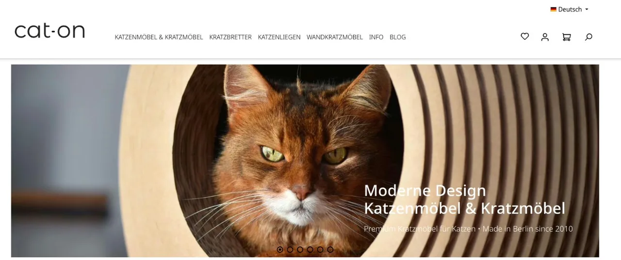 Home page of the shop cat-on.com with main banner